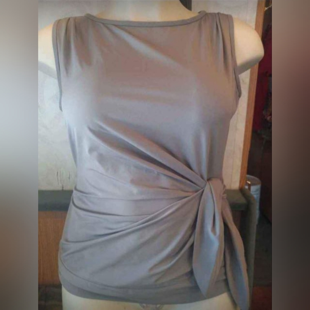 *New* Diane Von Furstenburg Pearl-Gray Wrap Top